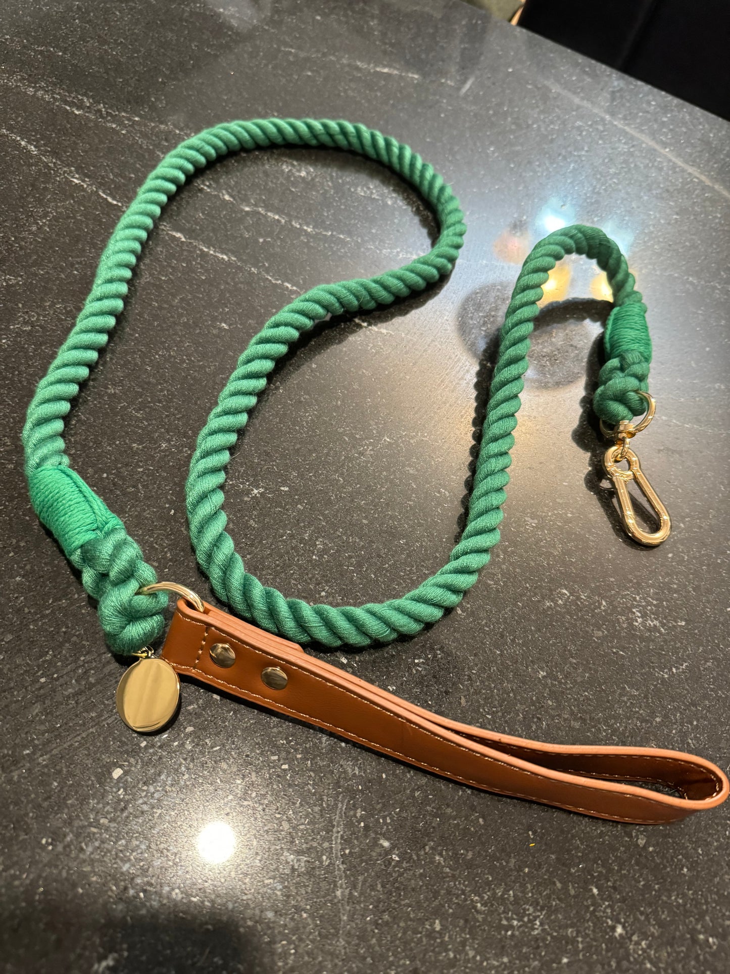 Kelly Green Rope Leash